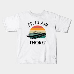 St. Clair Shores Boating On The Lake Shirt Kids T-Shirt